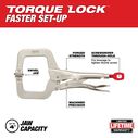 11" TORQUE LOCK&trade; Locking C-Clamp With Swivel Jaws image number 1