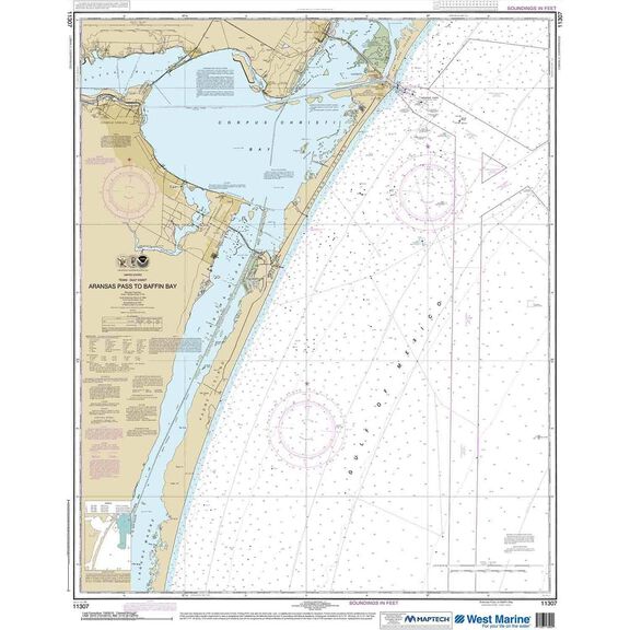 Maptech&reg; NOAA Recreational Waterproof Chart-Aransas Pass to Baffin Bay, 11307 image number 0