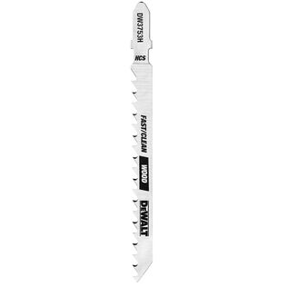 DEWALT 4" 6 Tpi Fast Clean Cut Wood High Carbon Steel T-Shank Jig Saw Blade, 5-Pack