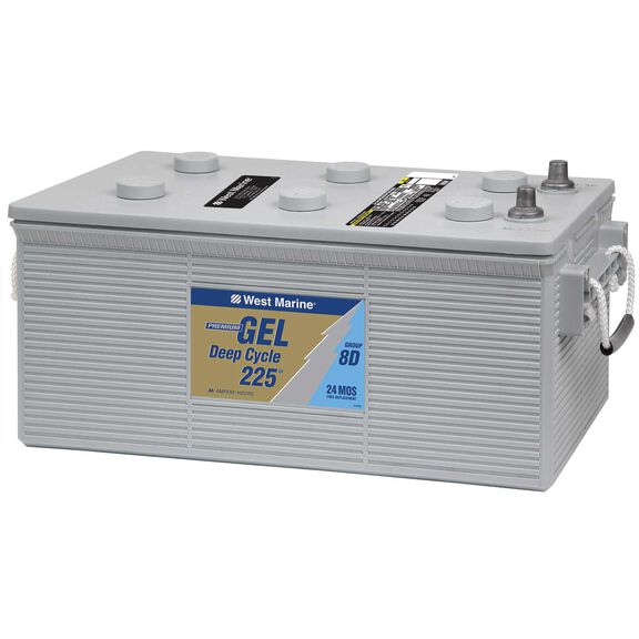 Group 8D Deep Cycle Marine Gel Battery, 225 Amp Hours, 1150 Cold Cranking Amps, 1470 Marine Cranking Amps, 475 Reserve Minutes image number 0