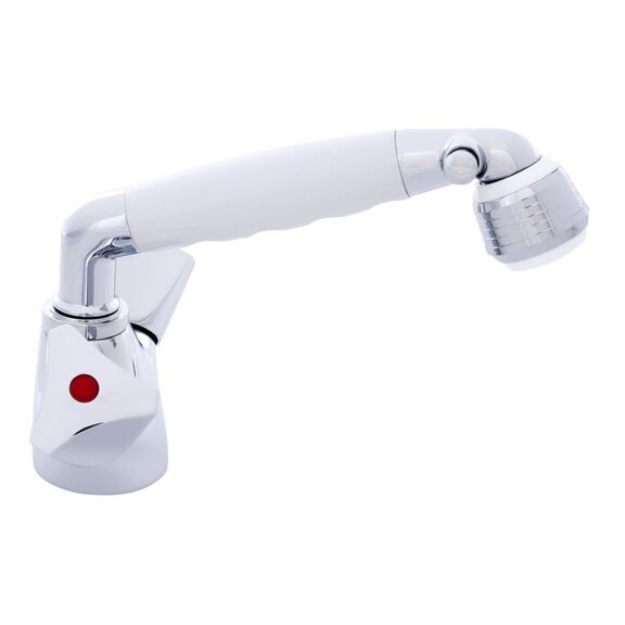 Trinidad Head/Shower Combo Faucet Classic Arctic White Sprayer, 6' Stainless Steel Hose Chrome/Arctic White image number 2
