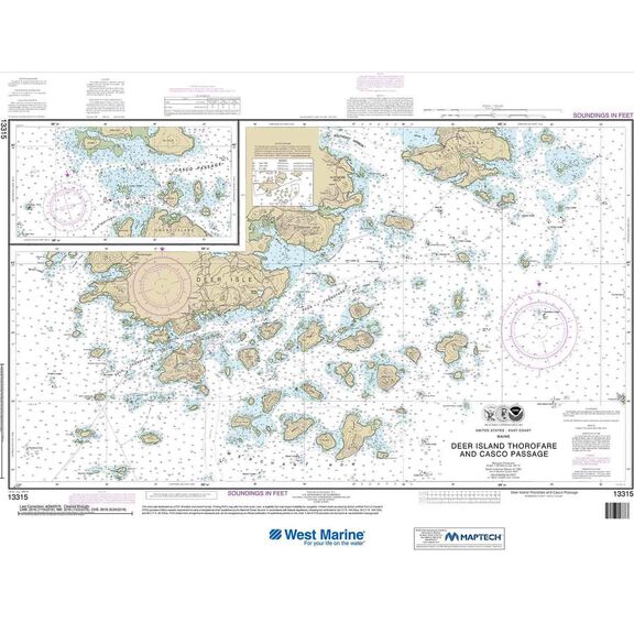 Maptech&reg; NOAA Recreational Waterproof Chart-Deer Island Thorofare and Casco Passage, 13315 image number 0