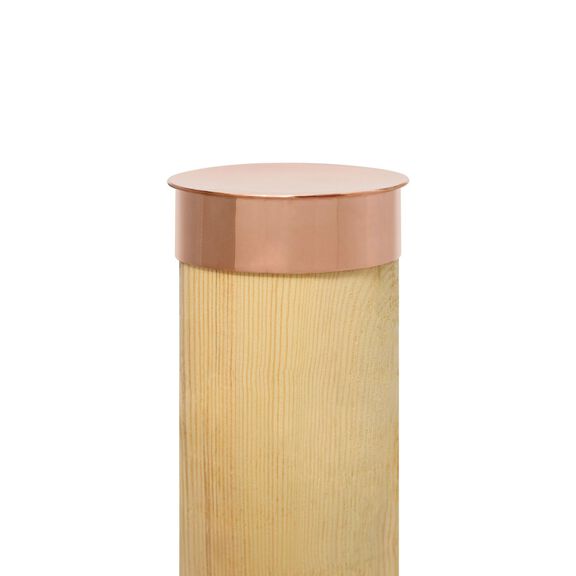 Nautical 9 1/2" Diameter Solid Copper Round Post Cap image number 0