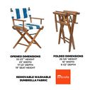 Premium Grade Teak Newport Folding Director's Chair with Cabana Regatta Sunbrella&reg; Fabric Seat Cushions image number 1