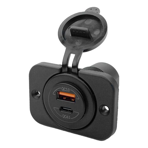 Dual USB Socket and Panel, 12V DC image number 0