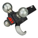 Trailer Tri Ball Mount, 2" Shank w/Hook & Zn Balls HD image number 0