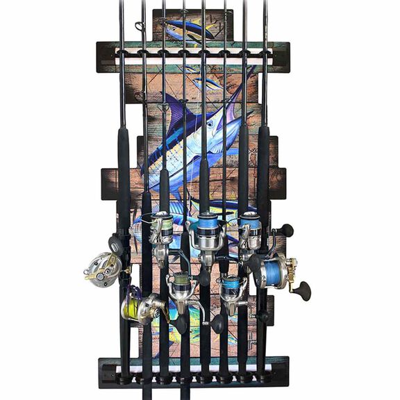 Guy Harvey Ancient Map 8 Rod Wall Rack image number 2