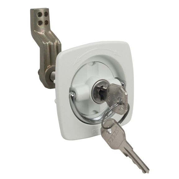PERKO&reg; Flush Lock - Chrome/White with Offset Cam Bar image number 0
