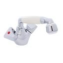 Trinidad Head/Shower Combo Faucet Classic Warm White Sprayer, 6' Stainless Steel Hose Chrome/Warm White image number 0