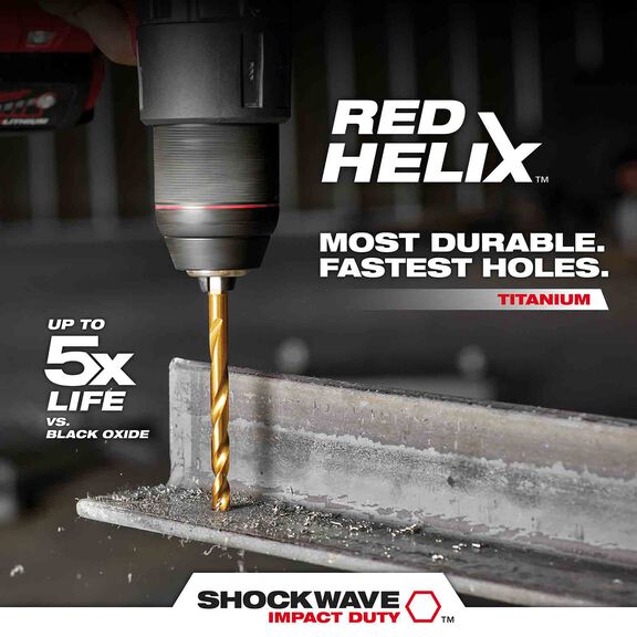 SHOCKWAVE Impact Duty&trade; RED HELIX&trade; Titanium Drill Bit Set, 23 Piece image number 2