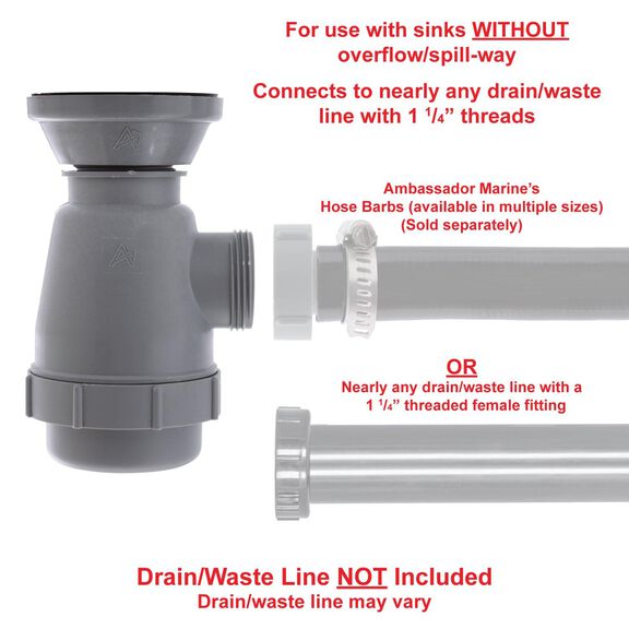 2" Drain, Trap Sink Drain, 1-1/4"-M Thread, w/Chain Stopper Brushed Finish image number 5