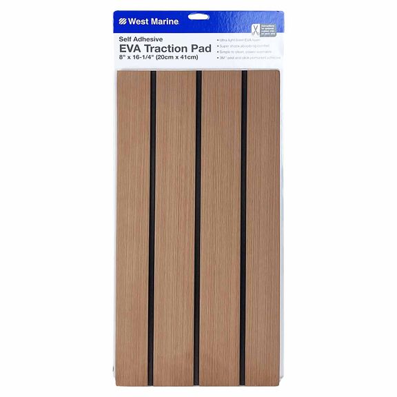 EVA Foam Traction Pad Faux Teak 16.25" x 8" image number 0