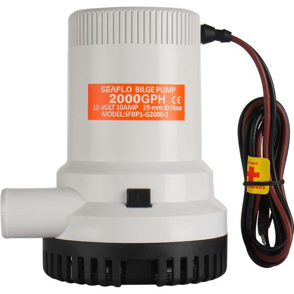 SEAFLO 01 Series 2000 GPH Bilge Pump 12V Submersible Marine Pump with Anti-Airlock Protection image number 6