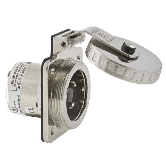 Hubbell Marine Hull Inlet , 50A 125V, Stainless Steel image number 1