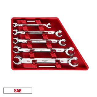 Double End Flare Nut Wrench Set - SAE, 5 Piece
