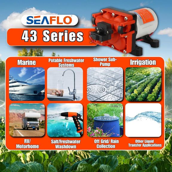SEAFLO 43 Series 12V 3.0 GPM 55 PSI Diaphragm Water Pump image number 7