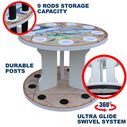 Guy Harvey Ancient Map Spinning 9 Fishing Rod Storage Rack, Vertical Fishing Pole Rod Holder image number 3