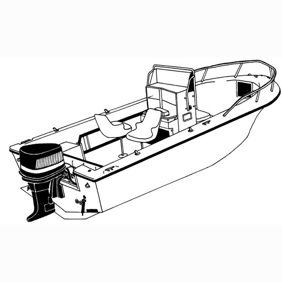 18'6" Styled-to-Fit Boat Cover for V-Hull Center Console Fishing Boats with High Bow Rails image number 1