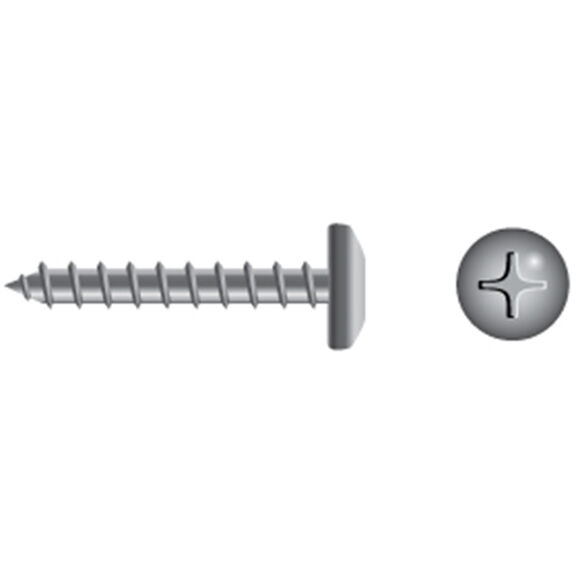 #6 X 1/2" BP Stainless Steel Phillips Pan-Head Tapping Screws, 100-Pack image number 0