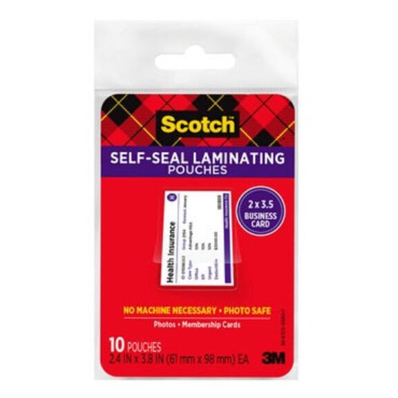Scotch&trade; Self-Sealing Laminating Pouches 2.4" x 3.8" image number 0