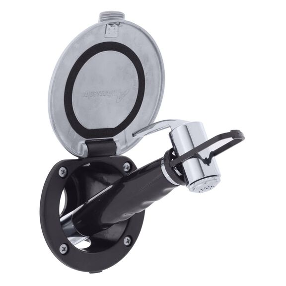 Recessed Shower Black Cup with Stainless Steel Lid w/Gasket, Hammer-Head Black Sprayer, 6' Black Rubber Hose image number 1