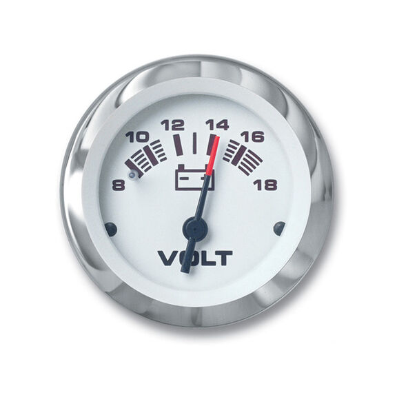 Lido Series Voltmeter Gauge, 8-18V image number 0