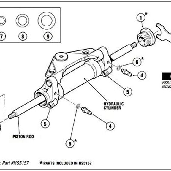 Seastar HS5167 Front Mount Hydraulic Steering Cylinder Seal Kit image number 5