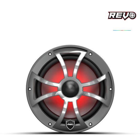 Wet Sounds REVO 8 inch High Output Coaxial Speakers w/ XS-Gunmetal Stainless Steel RGB Grilles image number 1