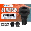 SEAFLO 1-1/4 in Thru Hull Fitting with Check Valve White image number 3