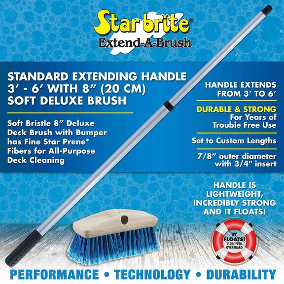 Marine Deck Brush with 2'-4' Telescoping Aluminum Handle image number 2