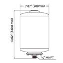 SEAFLO 2 Gallon Pre-Pressurized Accumulator Expansion Tank, 87 PSI image number 2