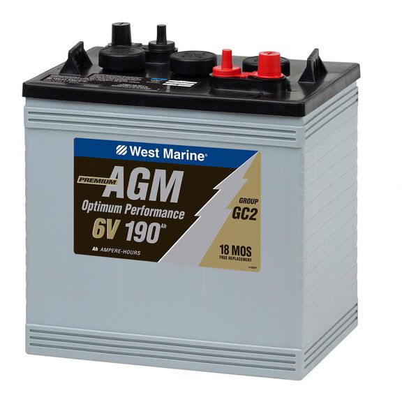 6V Group GC2 Dual Purpose Marine AGM Battery, 190 Amp Hours, 680 Cold Cranking Amps, 900 Marine Cranking Amps, 480 Reserve Minutes image number 0