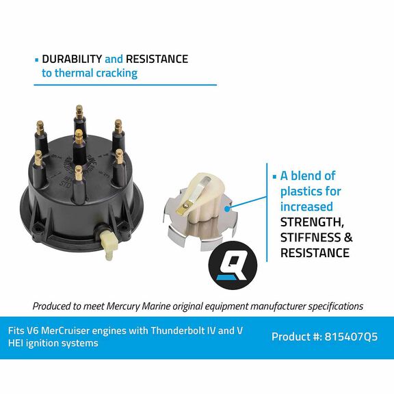 815407Q5 Distributor Cap Kit for Marinized V-6 Engines by General Motors with Thunderbolt IV and V HEI Ignition Systems image number 3