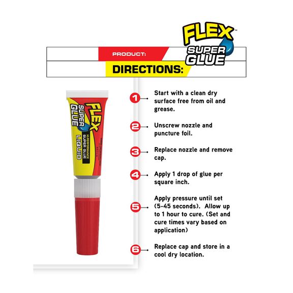 Flex Super Glue&trade; Liquid 2x3g, 8-Pack image number 4