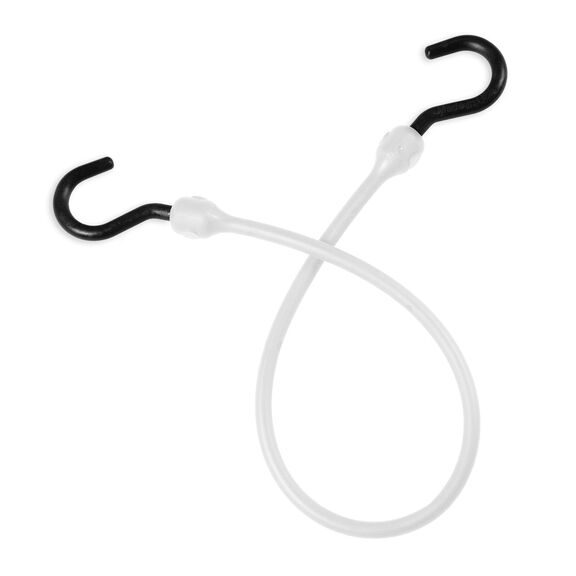 12" Polyurethane Cord with Heavy Duty Nylon Hook Ends, White image number 0