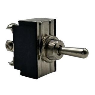 Chrome Plated Toggle Switch, On/Off/On, DPDT
