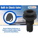 SEAFLO 1-1/4 in Angled Thru Hull Fitting with Check Valve Black image number 3