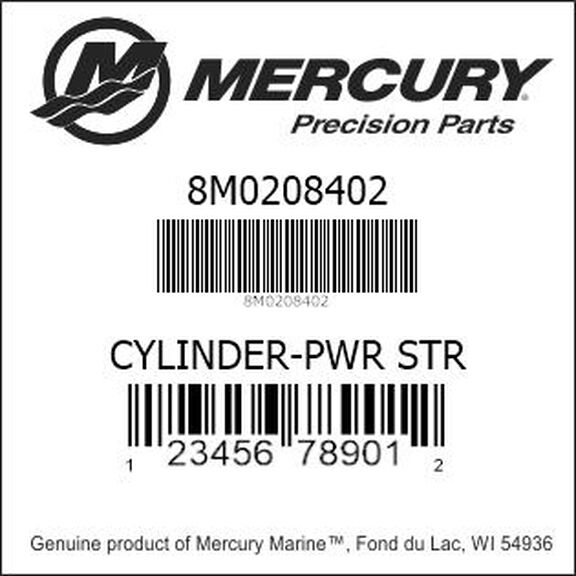 Quicksilver 8M0208402 Power Steering Cylinder image number 1
