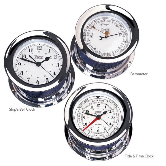 Atlantis Series Chrome Tide & Time Clock (Quartz) image number 0