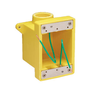 FD Box, Two 1" K.O. Holes, Yellow