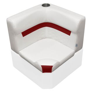 Wise DLX133-1906 DLX Series Pontoon Corner Cushion Set - White / Crimson Red