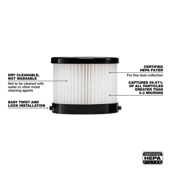 HEPA Dry Filter Kit - M18&trade; Compact Vacuum, 2-Pack image number 1