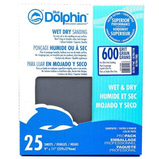 Wet/Dry Sandpaper Sheets, 600 Grit, 25-Pack