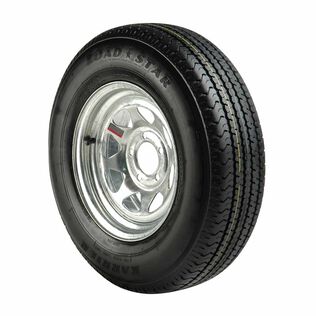 ST205/75R X 14 Radial Trailer Tire and 14 X 6 Galvanized Spoke Rim 5 X 4 1/2 Bolt Pattern