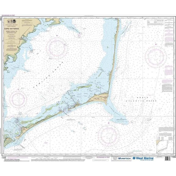 Maptech&reg; NOAA Recreational Waterproof Chart-Cape Hatteras-Wimble Shoals to Ocracoke Inlet, 11555 image number 0
