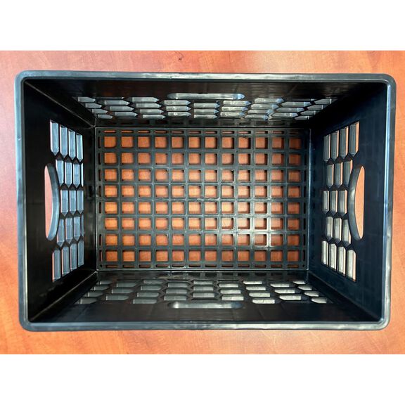 24 Quart Heavy-Duty Black Milk Crates for Storage, Organization, 18.75" x 13" x 11" image number 3