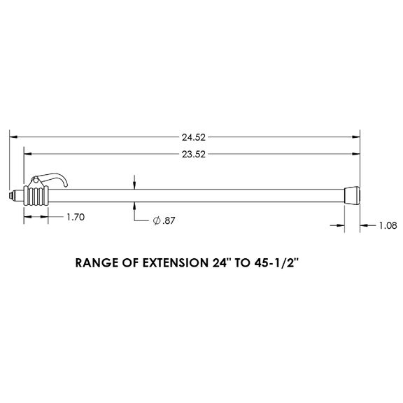 24" Telescoping Boat Cover Pole with Snap End image number 1
