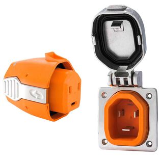 Combo Inlet & Connector, 50A 125/250V, Stainless Steel