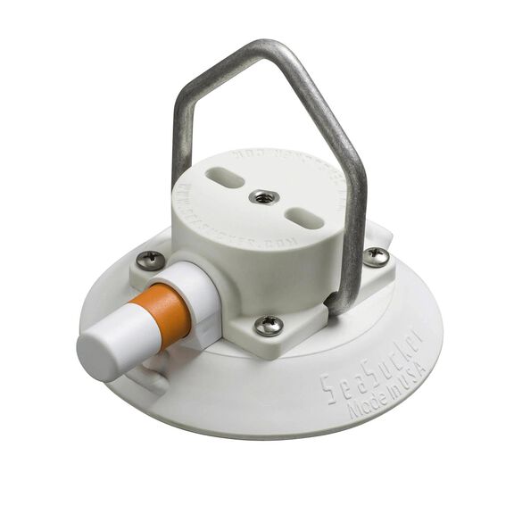 4.5" SeaSucker with Pointed Stainless D-Ring, White image number 1