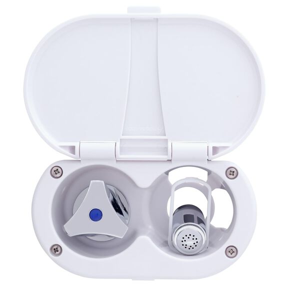 Trinidad Transom Shower Cold Only, Arctic White Cup & Lid, Hammer-Head Arctic White Sprayer, 6' Stainless Steel Hose, Chrome Trinidad Handle image number 5